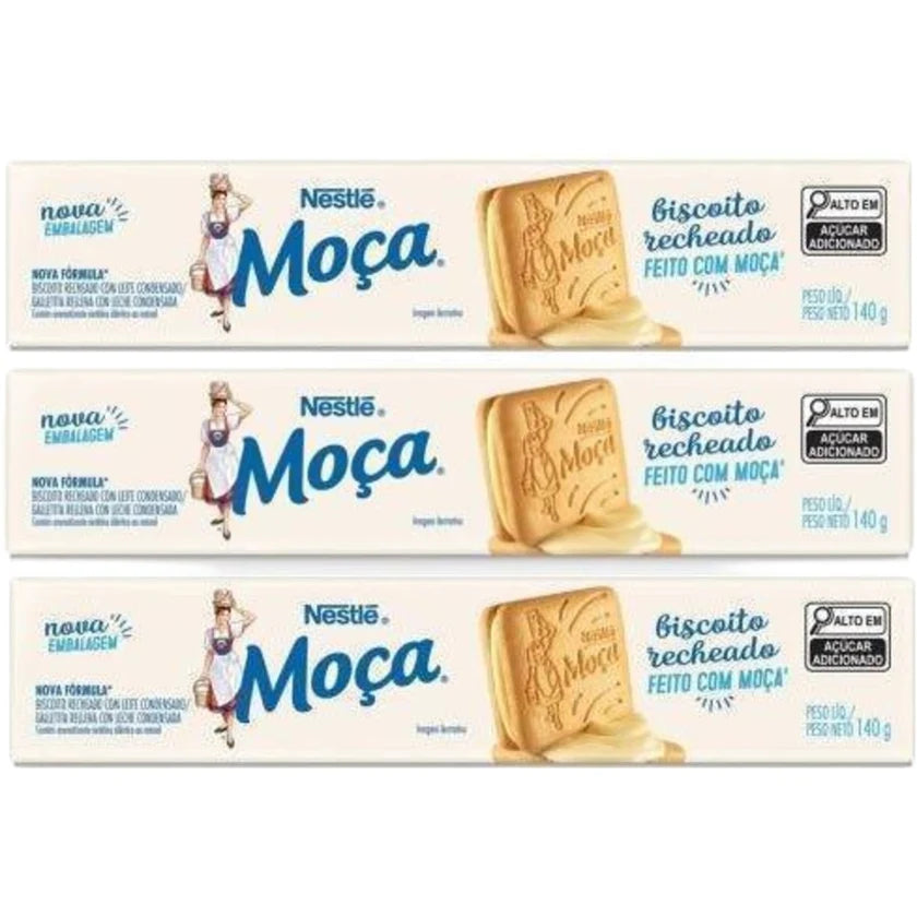 Nestlé Biscoito Recheado Moça Leite Condensado (3x140g)